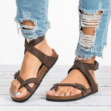 Load image into Gallery viewer, Basic Women Sandals 2020 New Women Summer Sandals Plus Size 43 Leather Flat Sandals Female Flip Flop Casual Beach Shoes Ladies
