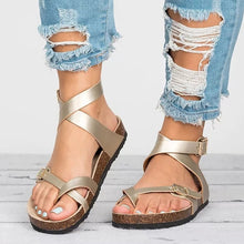 Load image into Gallery viewer, Basic Women Sandals 2020 New Women Summer Sandals Plus Size 43 Leather Flat Sandals Female Flip Flop Casual Beach Shoes Ladies
